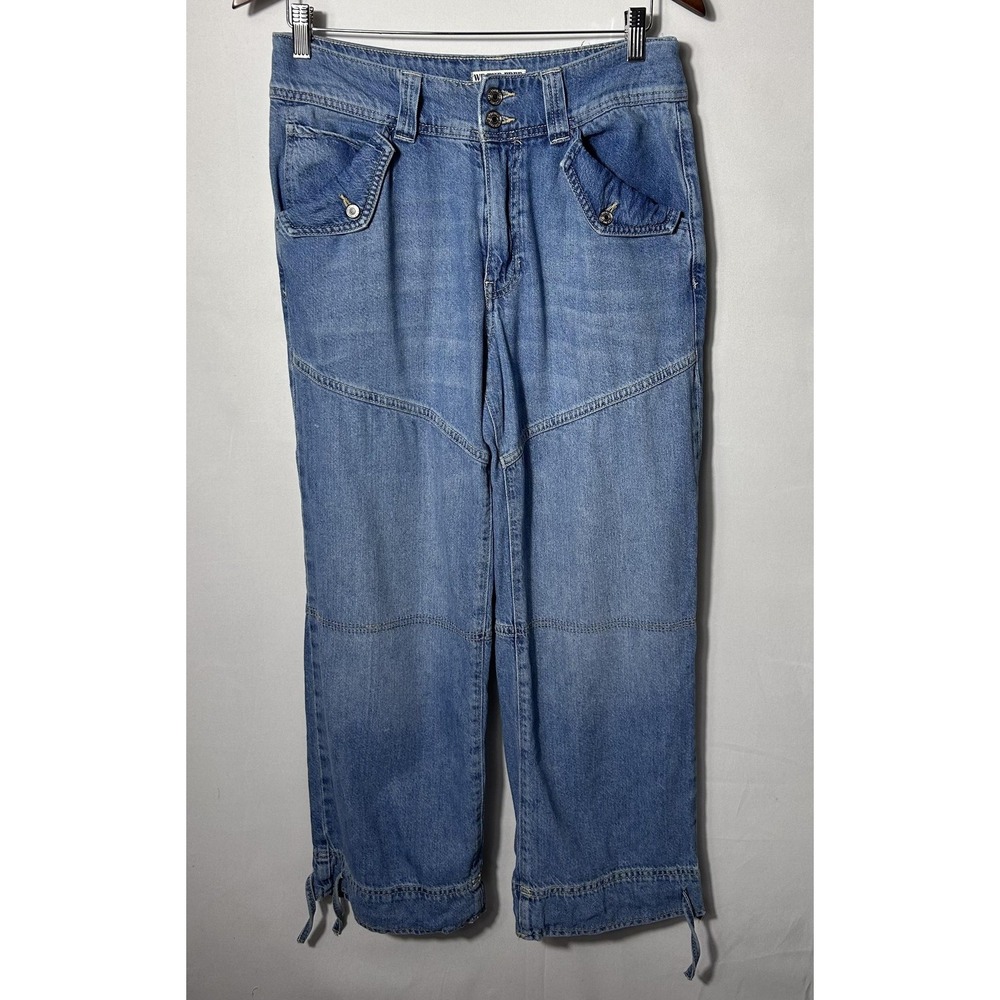 We The Free Jeans Womens 27 Denim Light Wash Relaxed Capri Crop Drawstring Hem